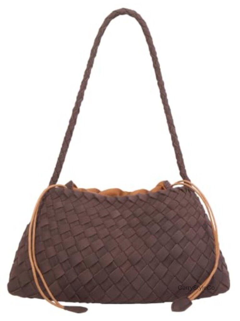 Hobo Bag Woven Suede Bucket Purse Shoulder Tote Handbag